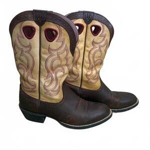 Ariat Heritage Roughstock Brown and Tan Western Boots Womens Size 9.5 EU 40.5 M